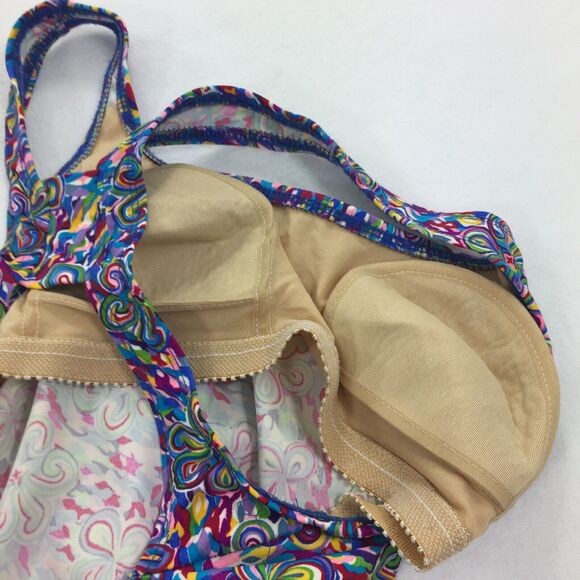 Vintage Mystic Bay Floral Print One Piece Swimsuit Size 9/10 Multicolor High Cut - Picture 8 of 9